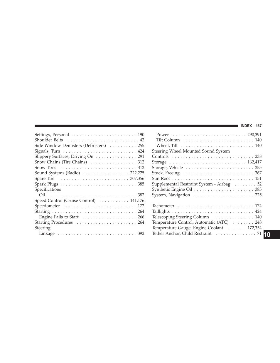 Chrysler 2008 Sebring Sedan User Manual | Page 469 / 494