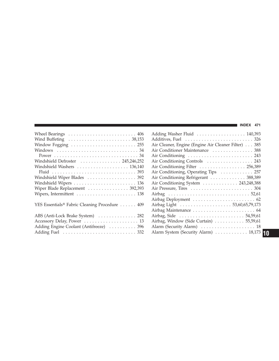 Chrysler 2008 Sebring Sedan User Manual | Page 473 / 494