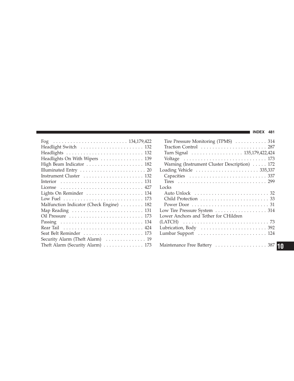 Chrysler 2008 Sebring Sedan User Manual | Page 483 / 494