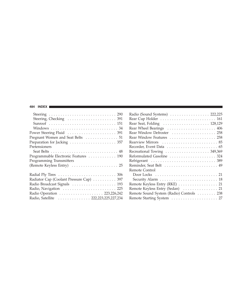 Chrysler 2008 Sebring Sedan User Manual | Page 486 / 494