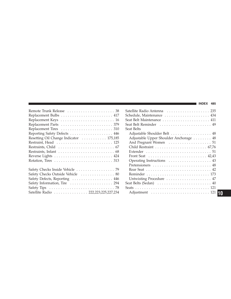 Chrysler 2008 Sebring Sedan User Manual | Page 487 / 494