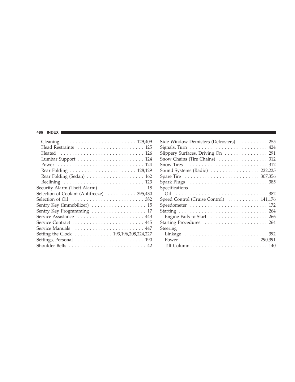 Chrysler 2008 Sebring Sedan User Manual | Page 488 / 494