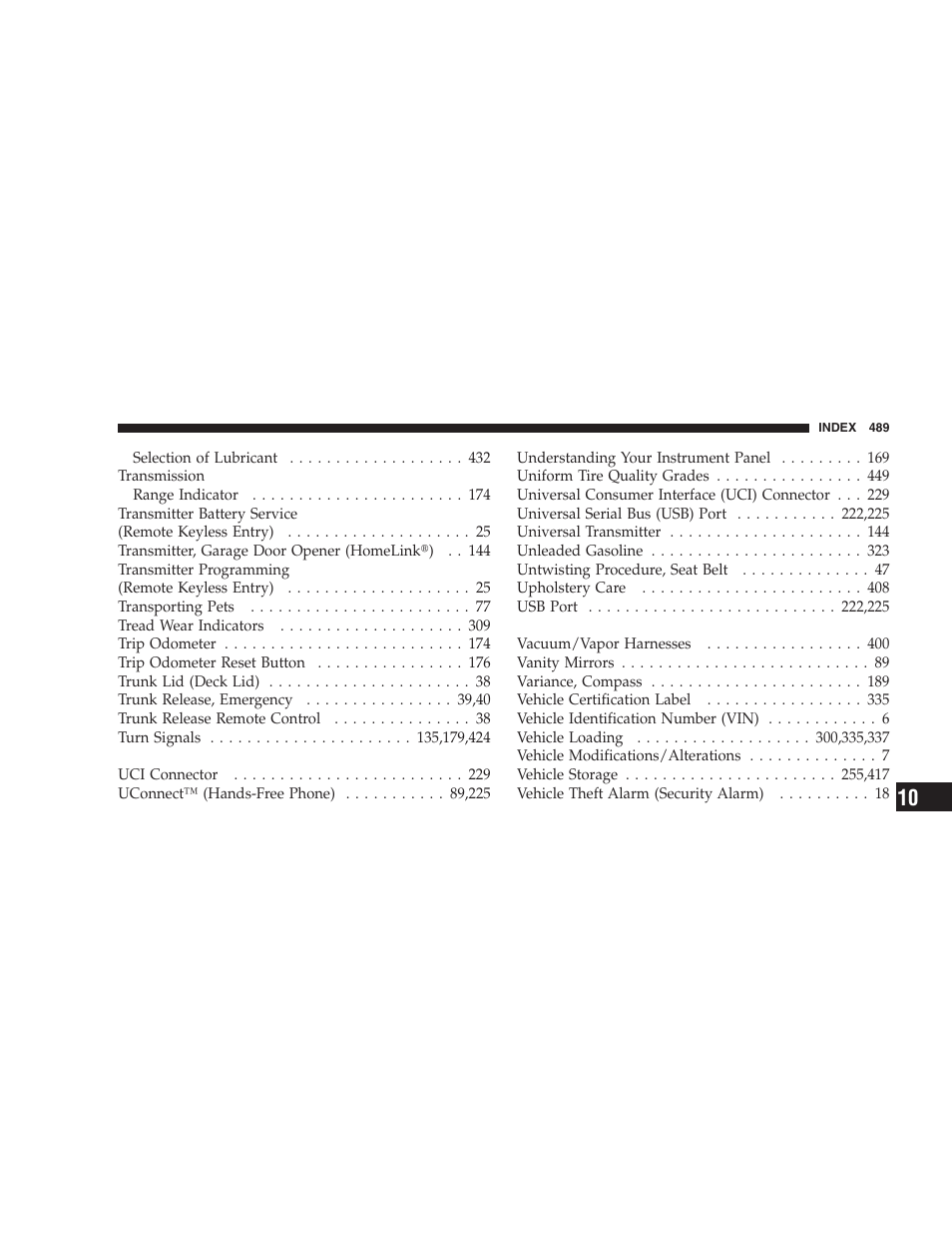 Chrysler 2008 Sebring Sedan User Manual | Page 491 / 494