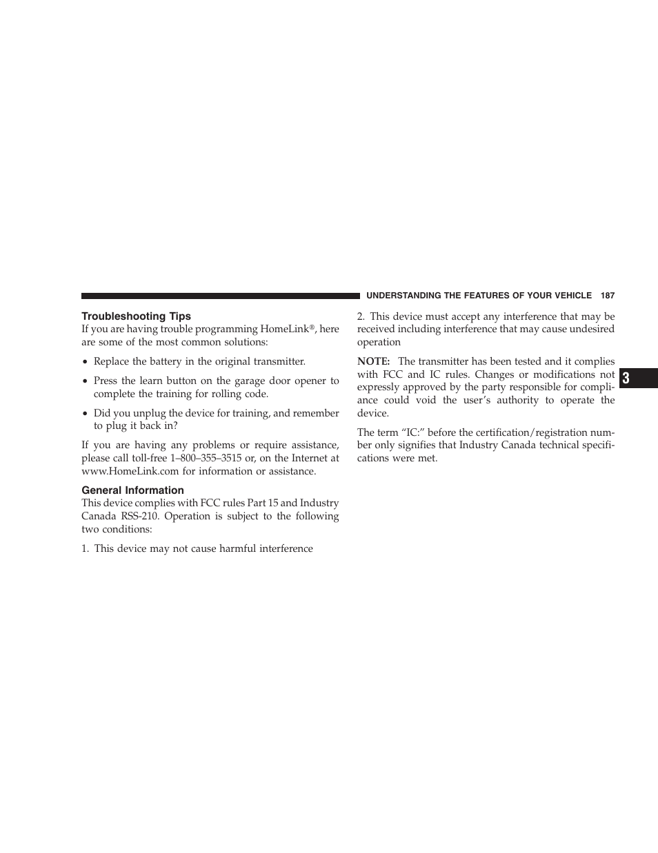 Troubleshooting tips, General information | Chrysler 2009 300 - Owner Manual User Manual | Page 189 / 526