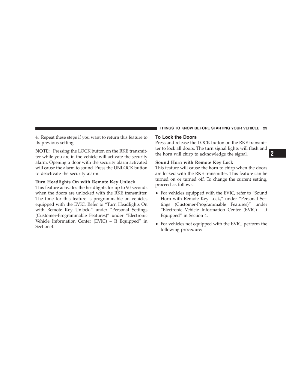 To lock the doors | Chrysler 2009 300 - Owner Manual User Manual | Page 25 / 526