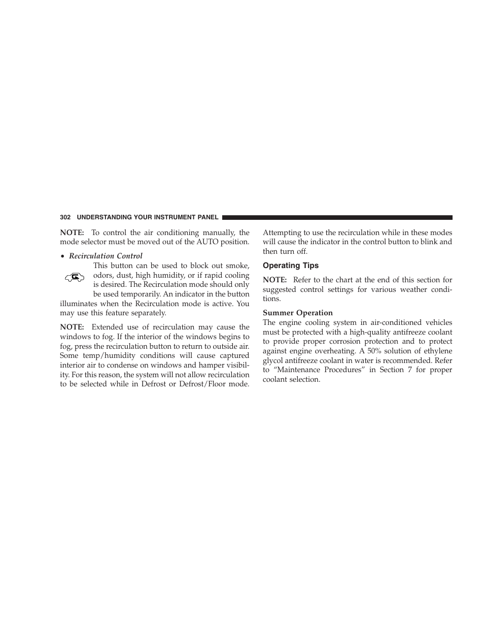 Operating tips | Chrysler 2009 300 - Owner Manual User Manual | Page 304 / 526