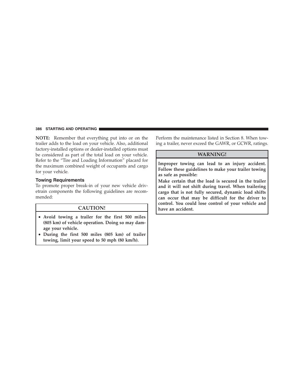 Towing requirements | Chrysler 2009 300 - Owner Manual User Manual | Page 388 / 526