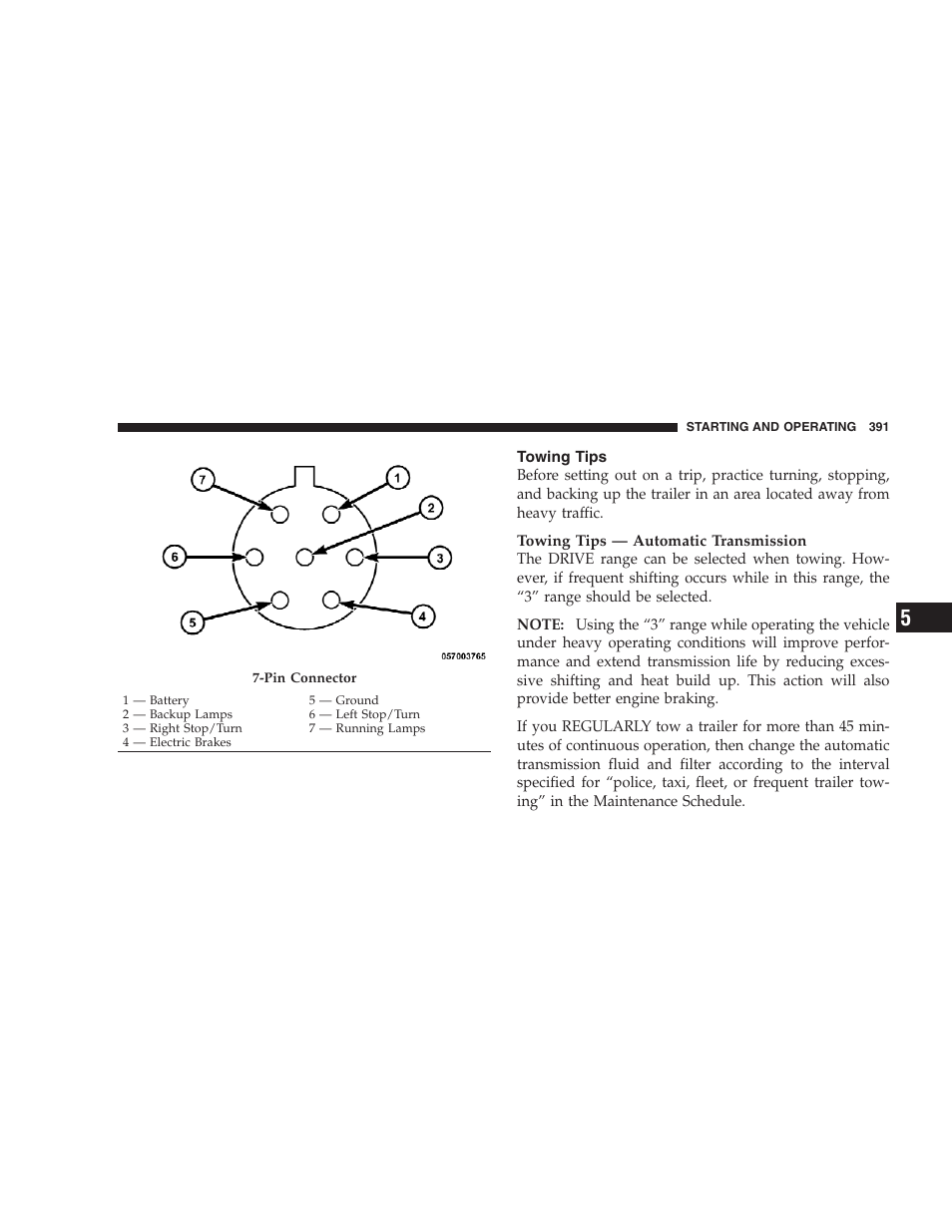 Towing tips | Chrysler 2009 300 - Owner Manual User Manual | Page 393 / 526