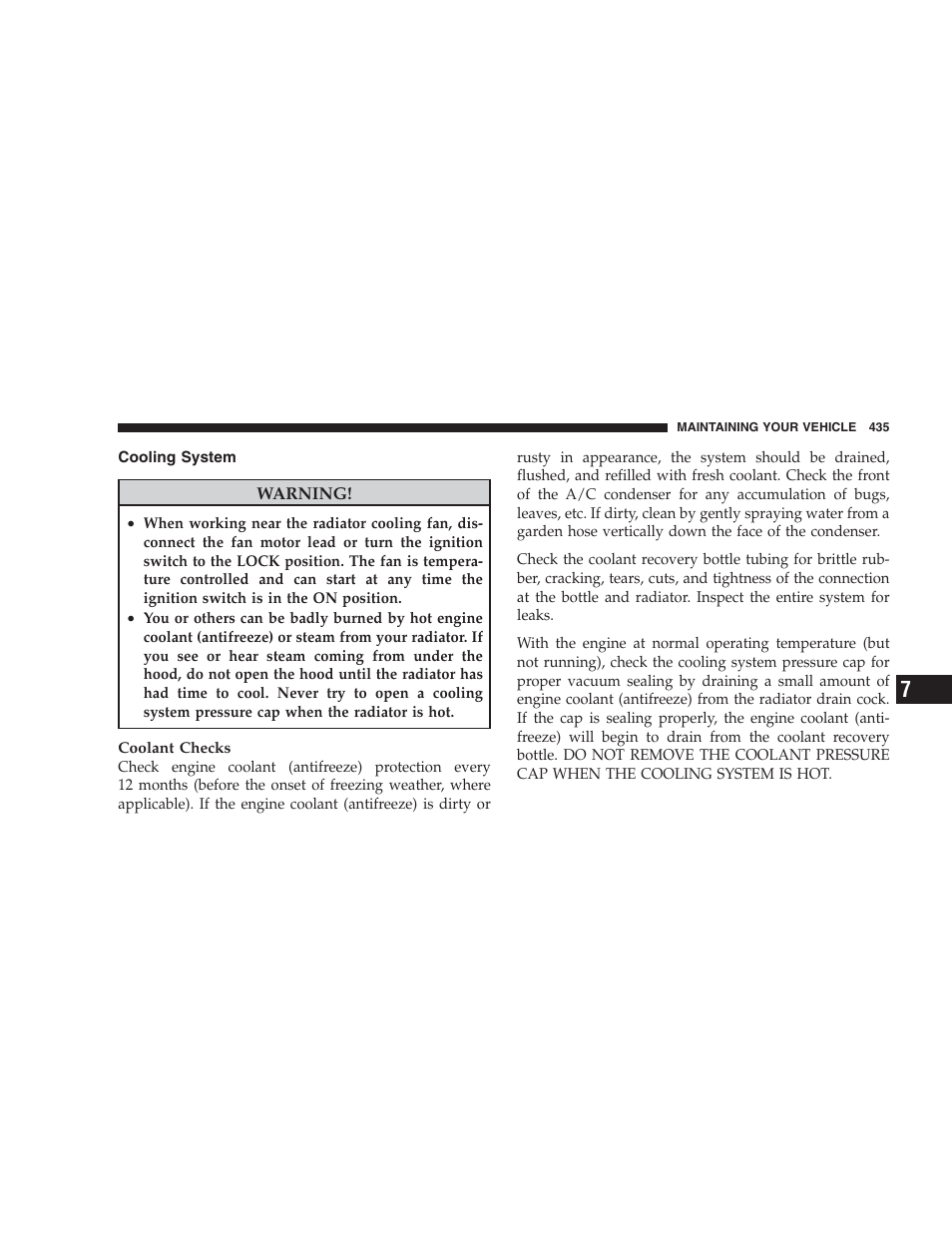 Cooling system | Chrysler 2009 300 - Owner Manual User Manual | Page 437 / 526