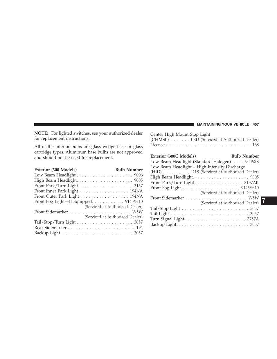Chrysler 2009 300 - Owner Manual User Manual | Page 459 / 526