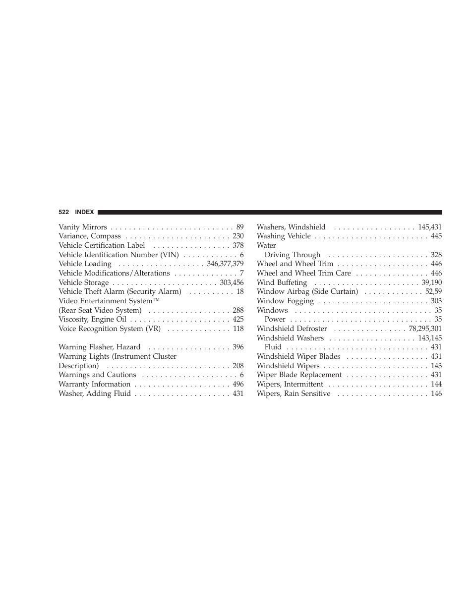 Chrysler 2009 300 - Owner Manual User Manual | Page 524 / 526