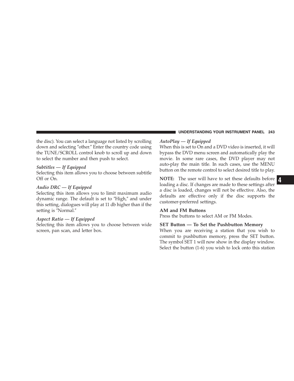 Chrysler 2009 300 SRT User Manual | Page 245 / 493
