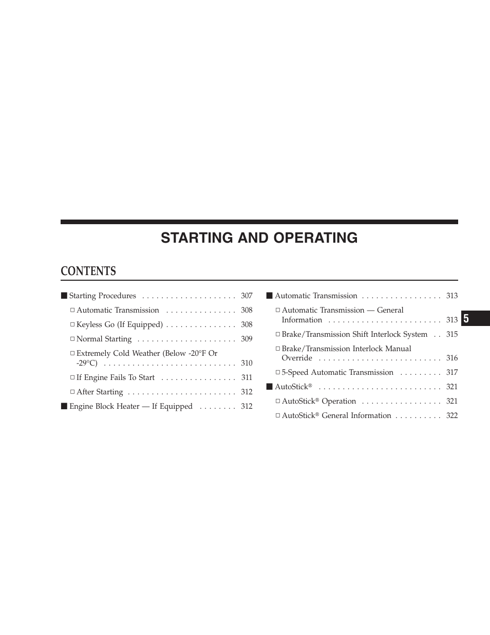 Chrysler 2009 300 SRT User Manual | Page 305 / 493