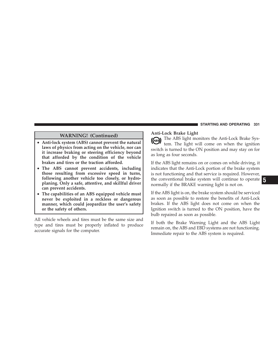 Chrysler 2009 300 SRT User Manual | Page 333 / 493