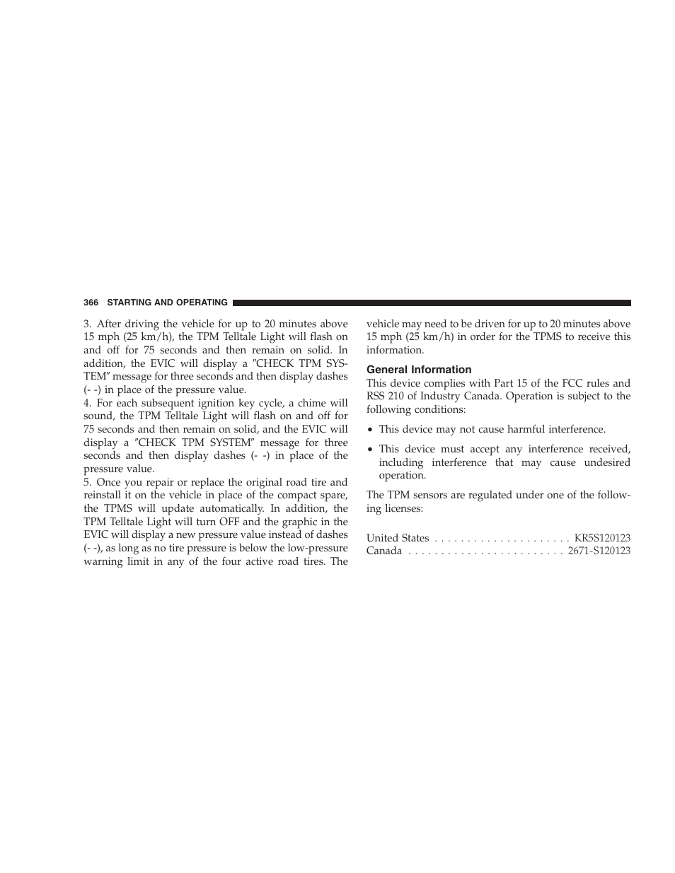 General information | Chrysler 2009 300 SRT User Manual | Page 368 / 493