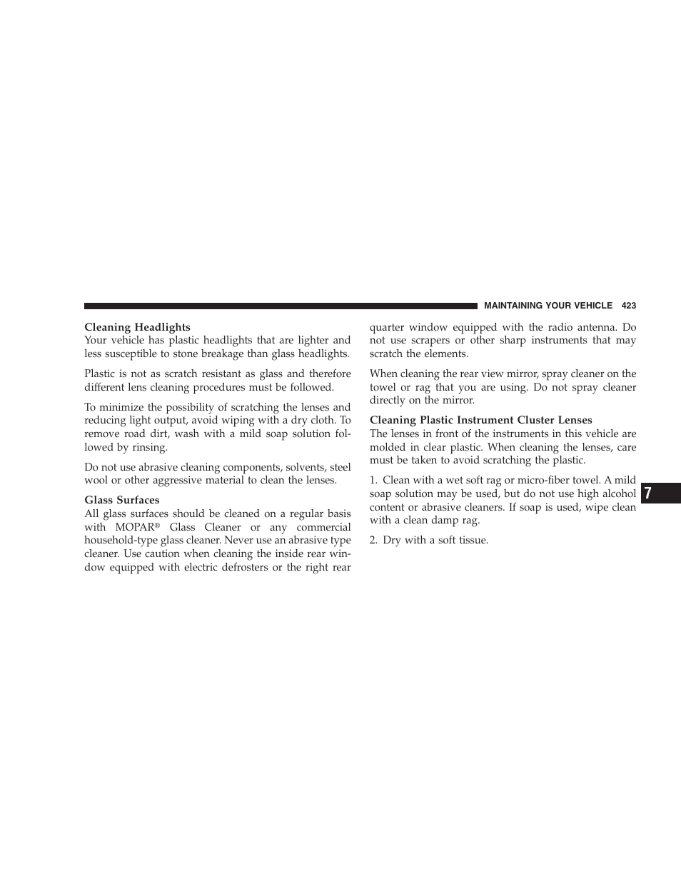 Chrysler 2009 300 SRT User Manual | Page 425 / 493