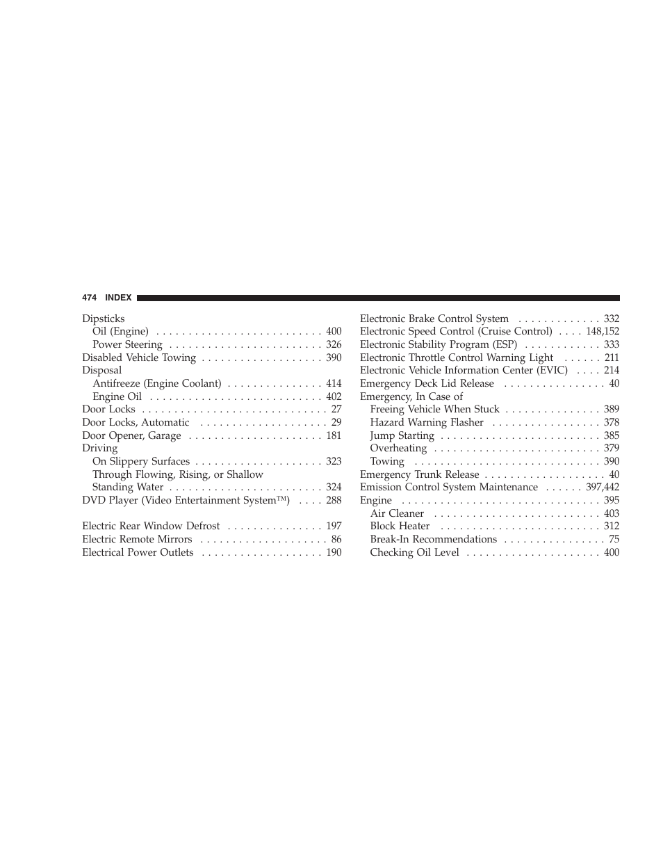 Chrysler 2009 300 SRT User Manual | Page 476 / 493