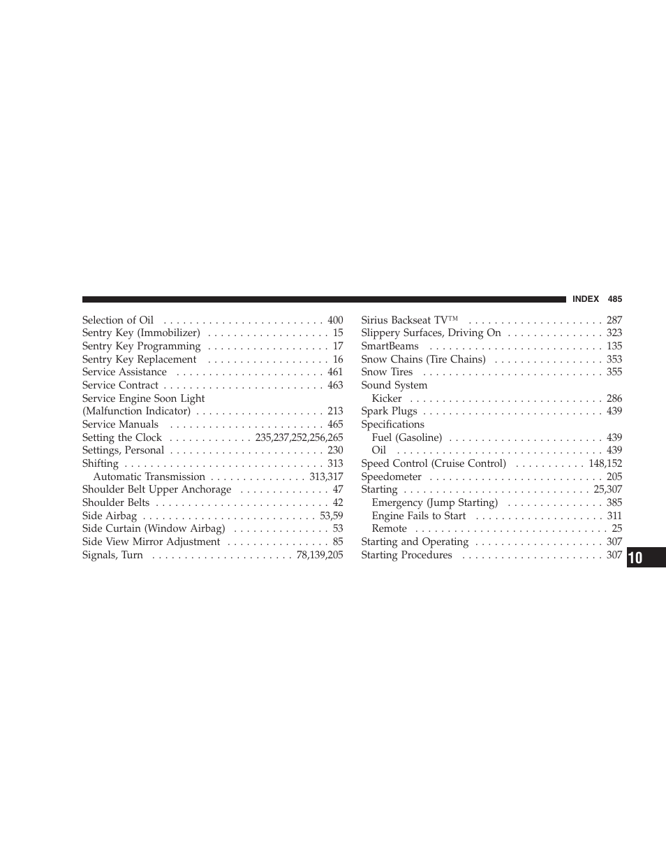 Chrysler 2009 300 SRT User Manual | Page 487 / 493
