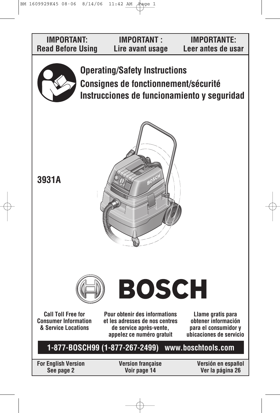 Bosch 3931A User Manual | 40 pages