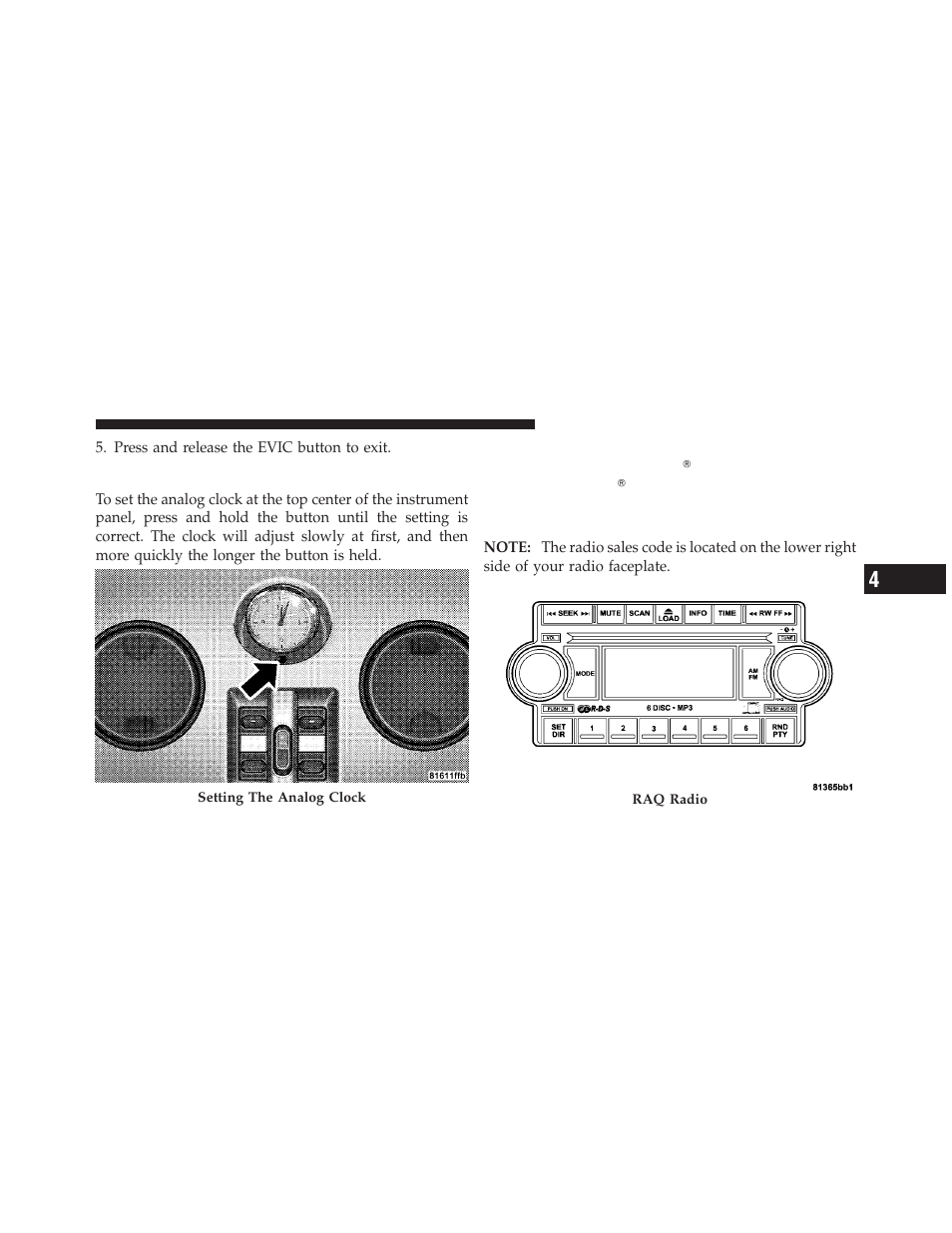 Setting the analog clock | Chrysler 2009 PT Cruiser - Owner Manual User Manual | Page 189 / 410