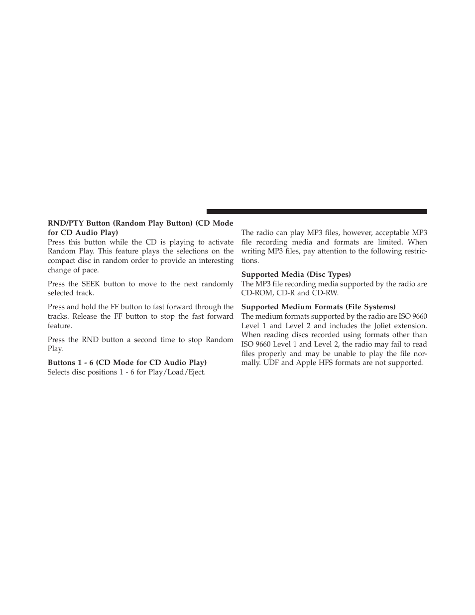 Notes on playing mp3 files | Chrysler 2009 PT Cruiser - Owner Manual User Manual | Page 198 / 410