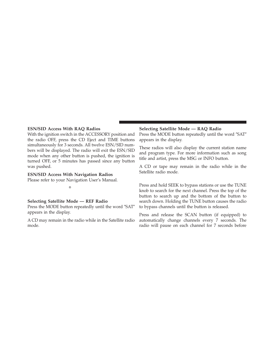 Selecting a channel | Chrysler 2009 PT Cruiser - Owner Manual User Manual | Page 212 / 410