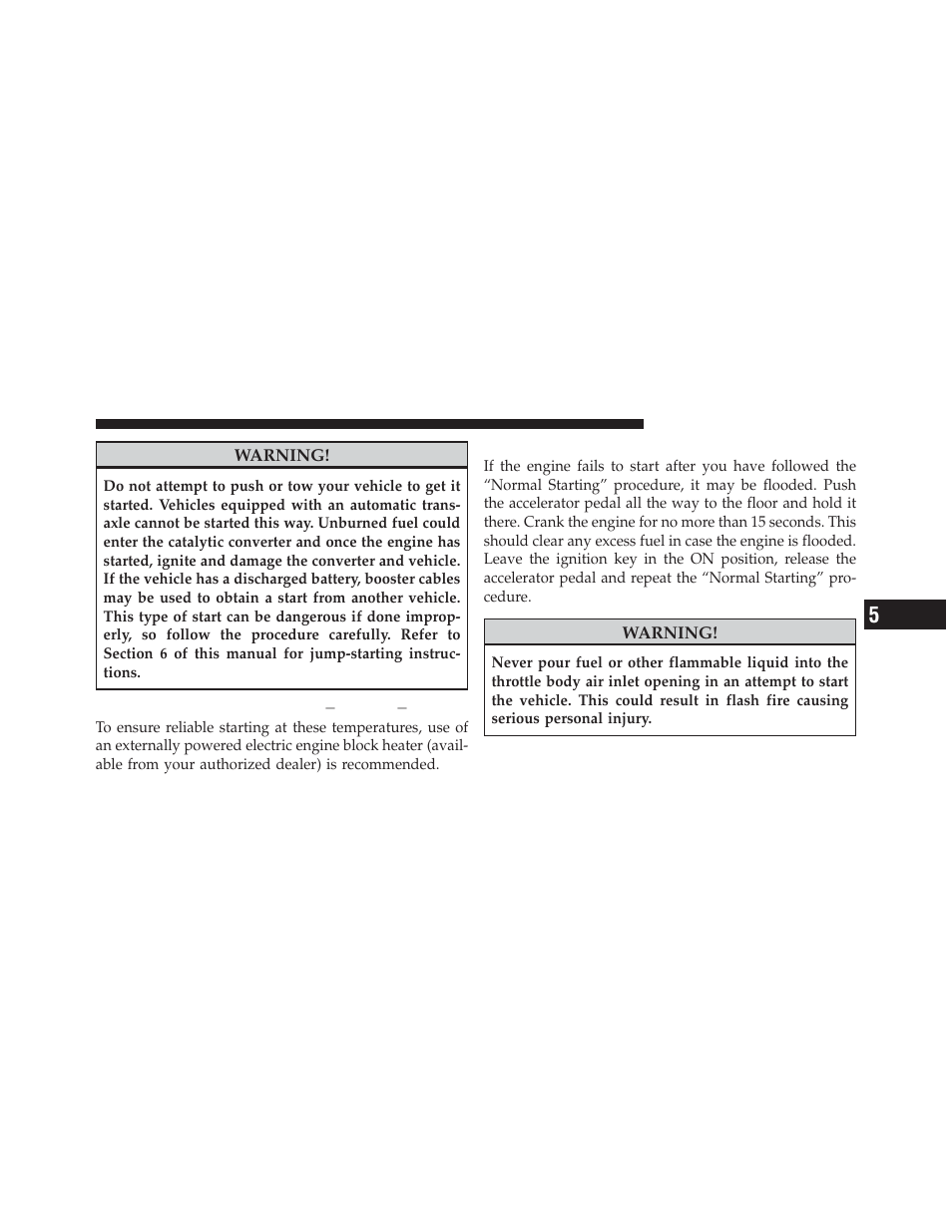 If the engine fails to start | Chrysler 2009 PT Cruiser - Owner Manual User Manual | Page 227 / 410