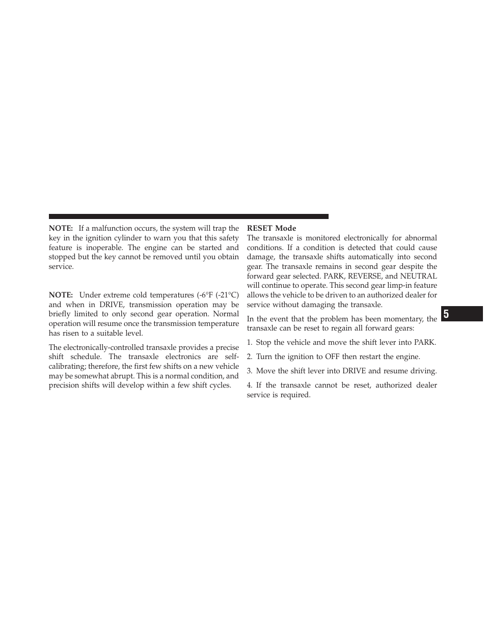 Four-speed automatic transaxle | Chrysler 2009 PT Cruiser - Owner Manual User Manual | Page 233 / 410