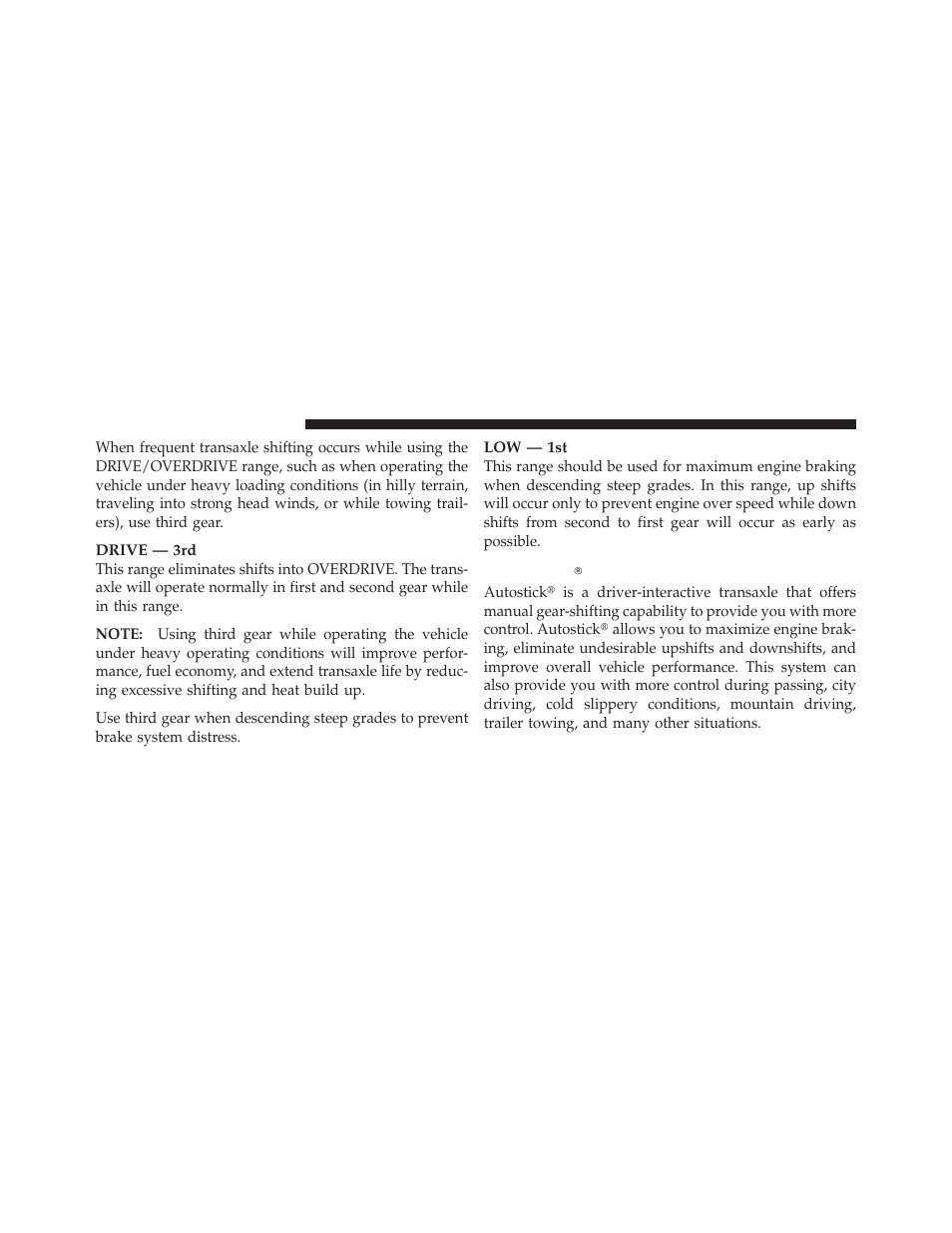 Autostick - if equipped | Chrysler 2009 PT Cruiser - Owner Manual User Manual | Page 236 / 410