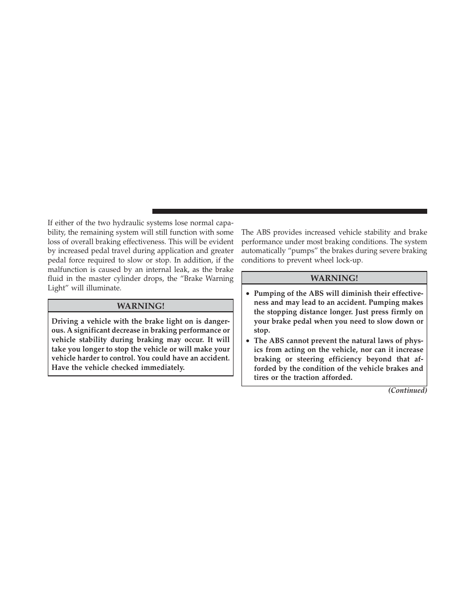 Anti-lock brake system (abs) - if equipped | Chrysler 2009 PT Cruiser - Owner Manual User Manual | Page 246 / 410