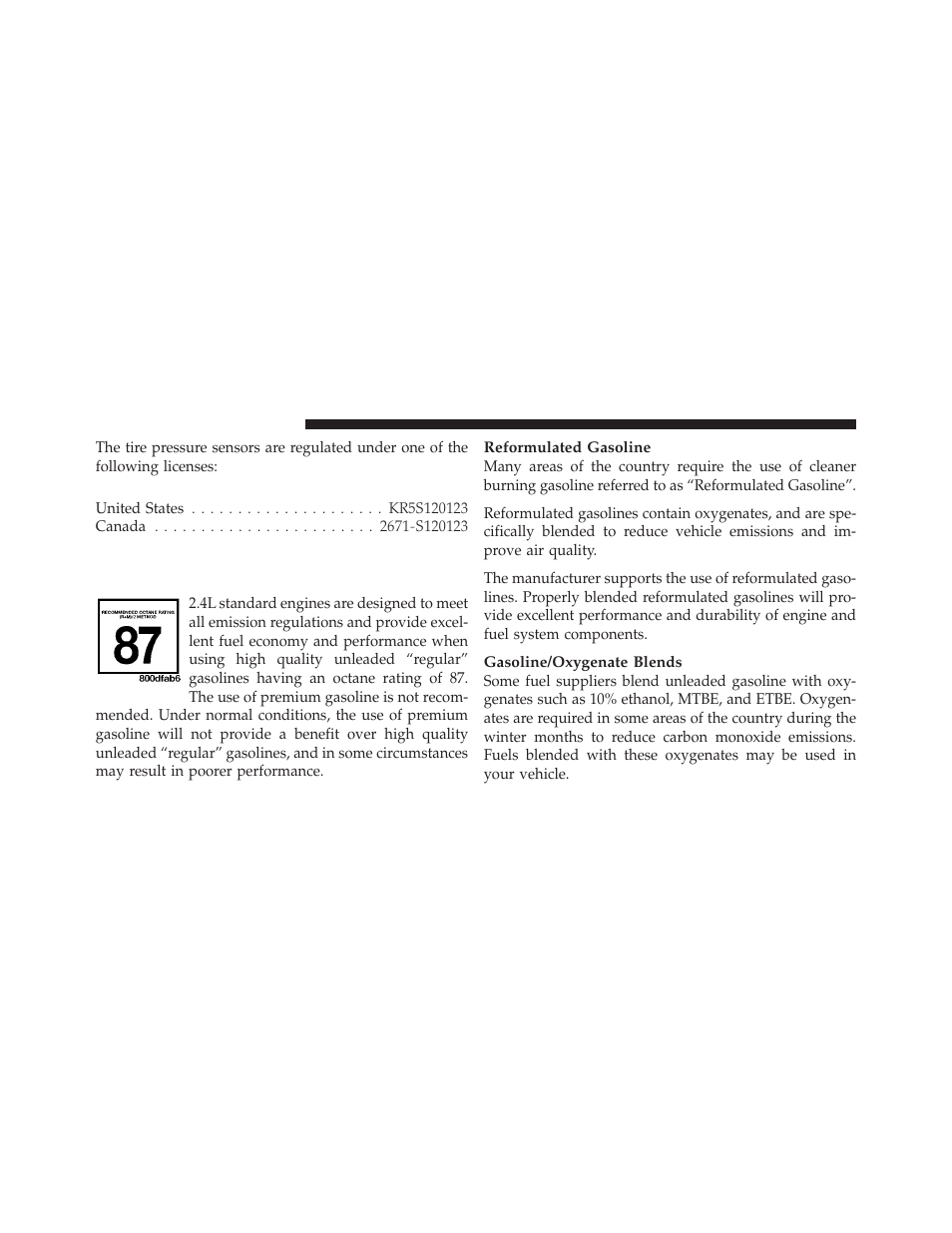 Fuel requirements, 4l and 2.4l turbo engines | Chrysler 2009 PT Cruiser - Owner Manual User Manual | Page 272 / 410