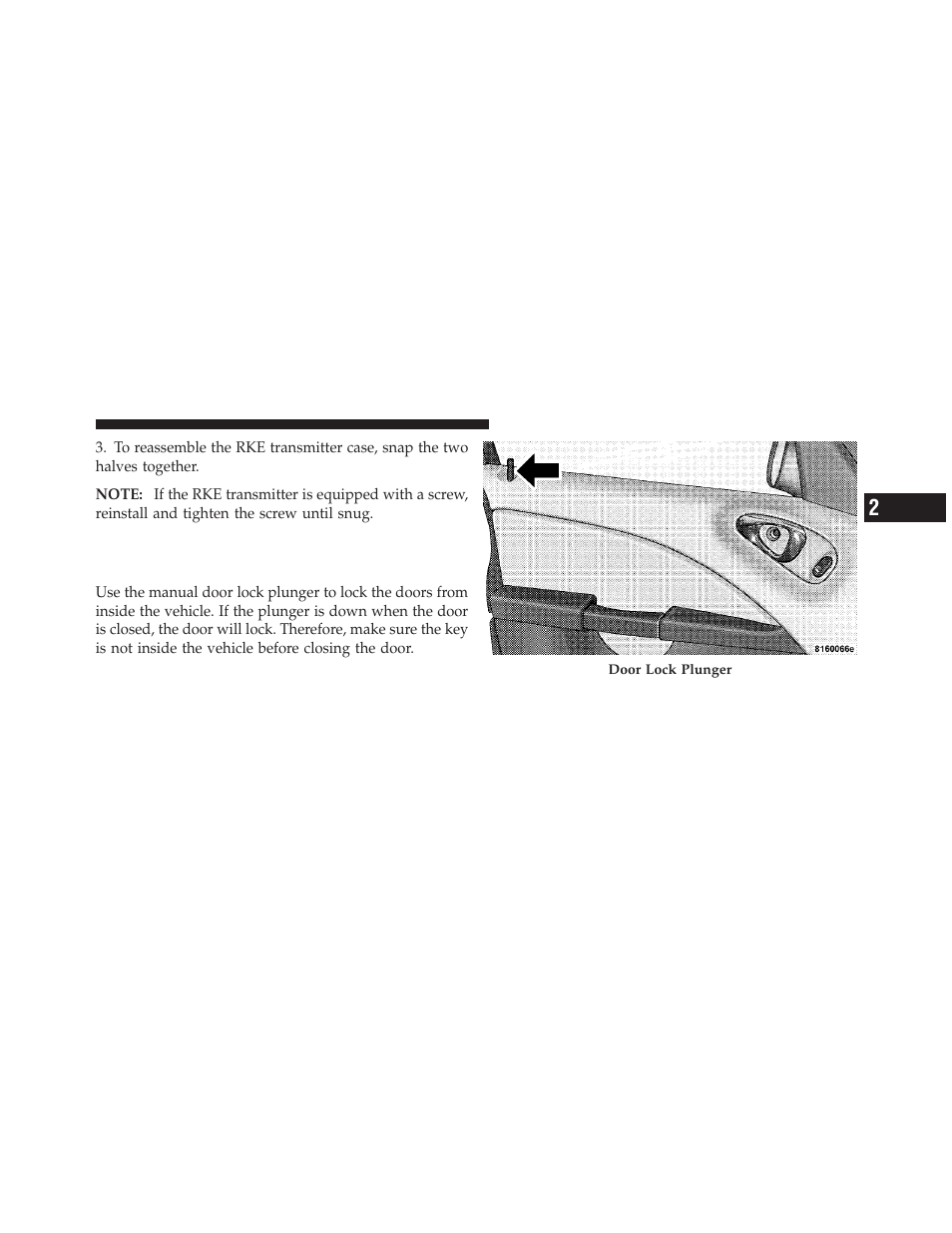 Door locks, Manual door locks | Chrysler 2009 PT Cruiser - Owner Manual User Manual | Page 29 / 410