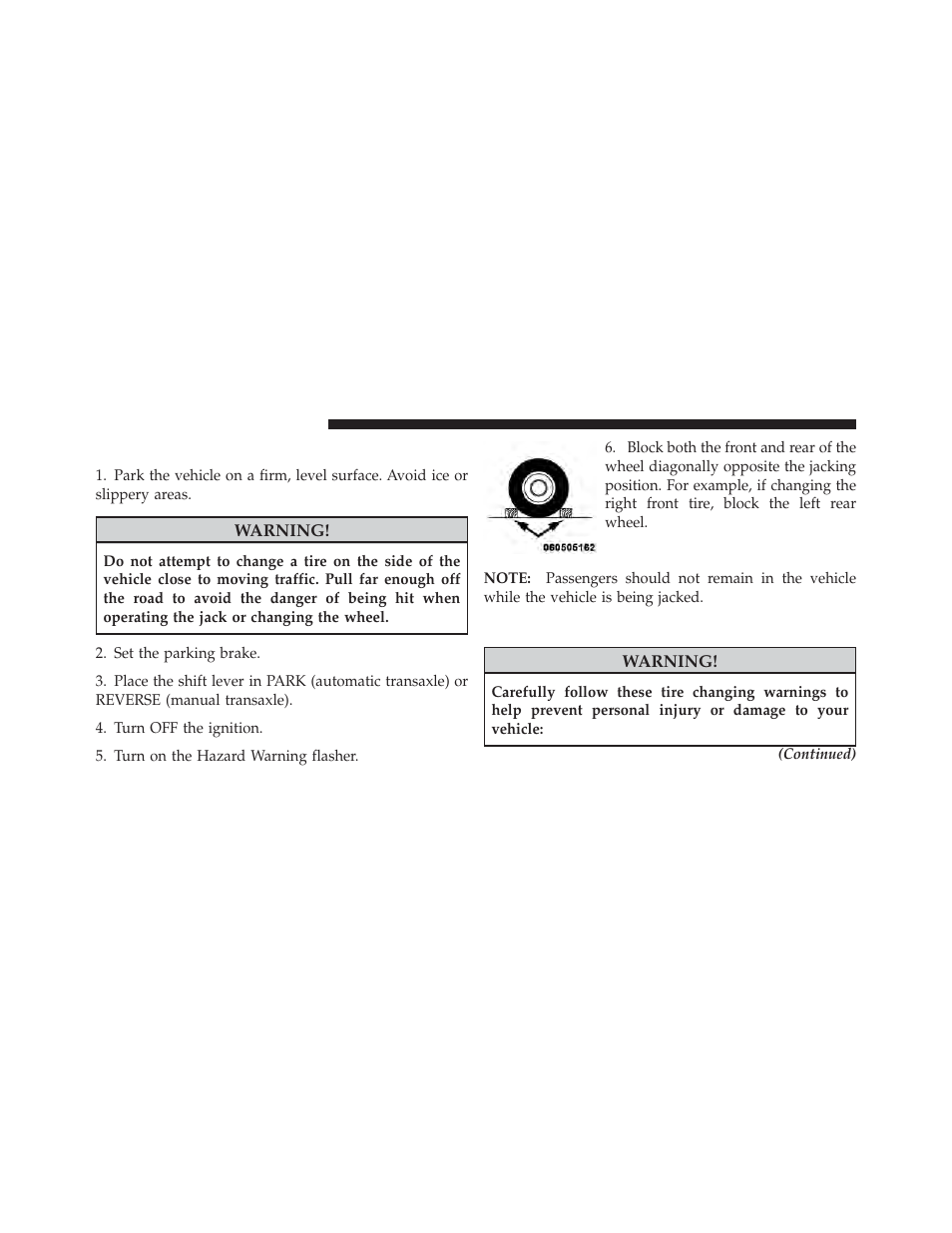 Preparations for jacking, Jacking instructions | Chrysler 2009 PT Cruiser - Owner Manual User Manual | Page 298 / 410