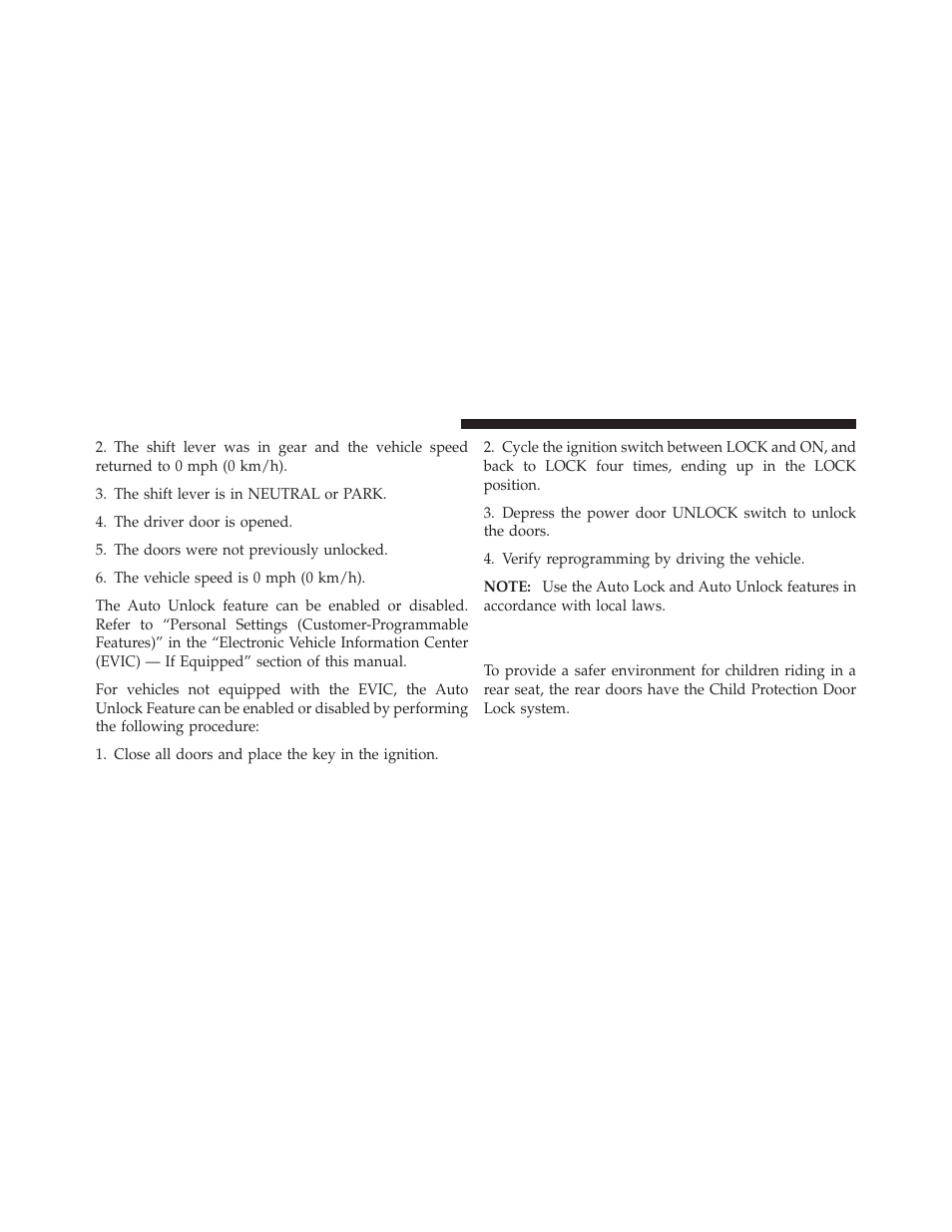 Child protection door lock system - if equipped | Chrysler 2009 PT Cruiser - Owner Manual User Manual | Page 32 / 410