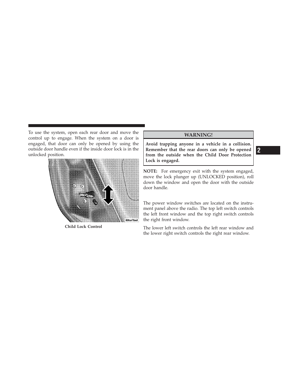 Power windows | Chrysler 2009 PT Cruiser - Owner Manual User Manual | Page 33 / 410