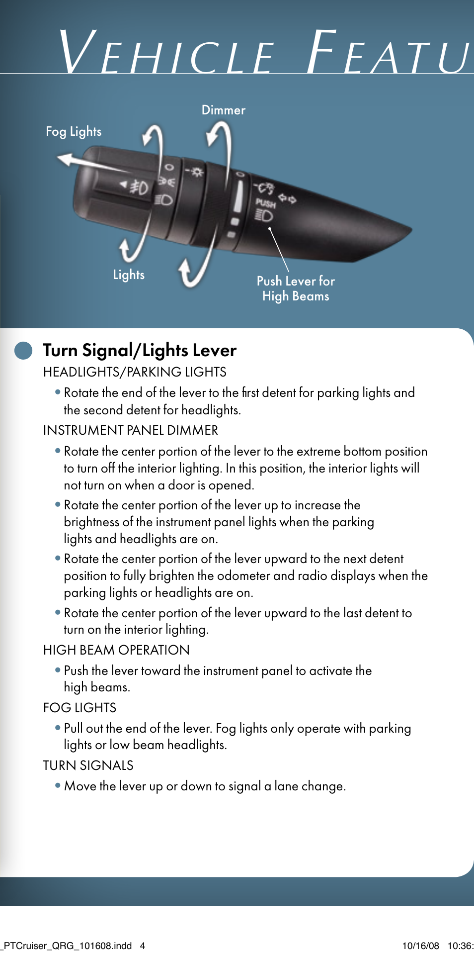 Chrysler 2009 PT Cruiser - Quick Reference Guide User Manual | Page 6 / 12