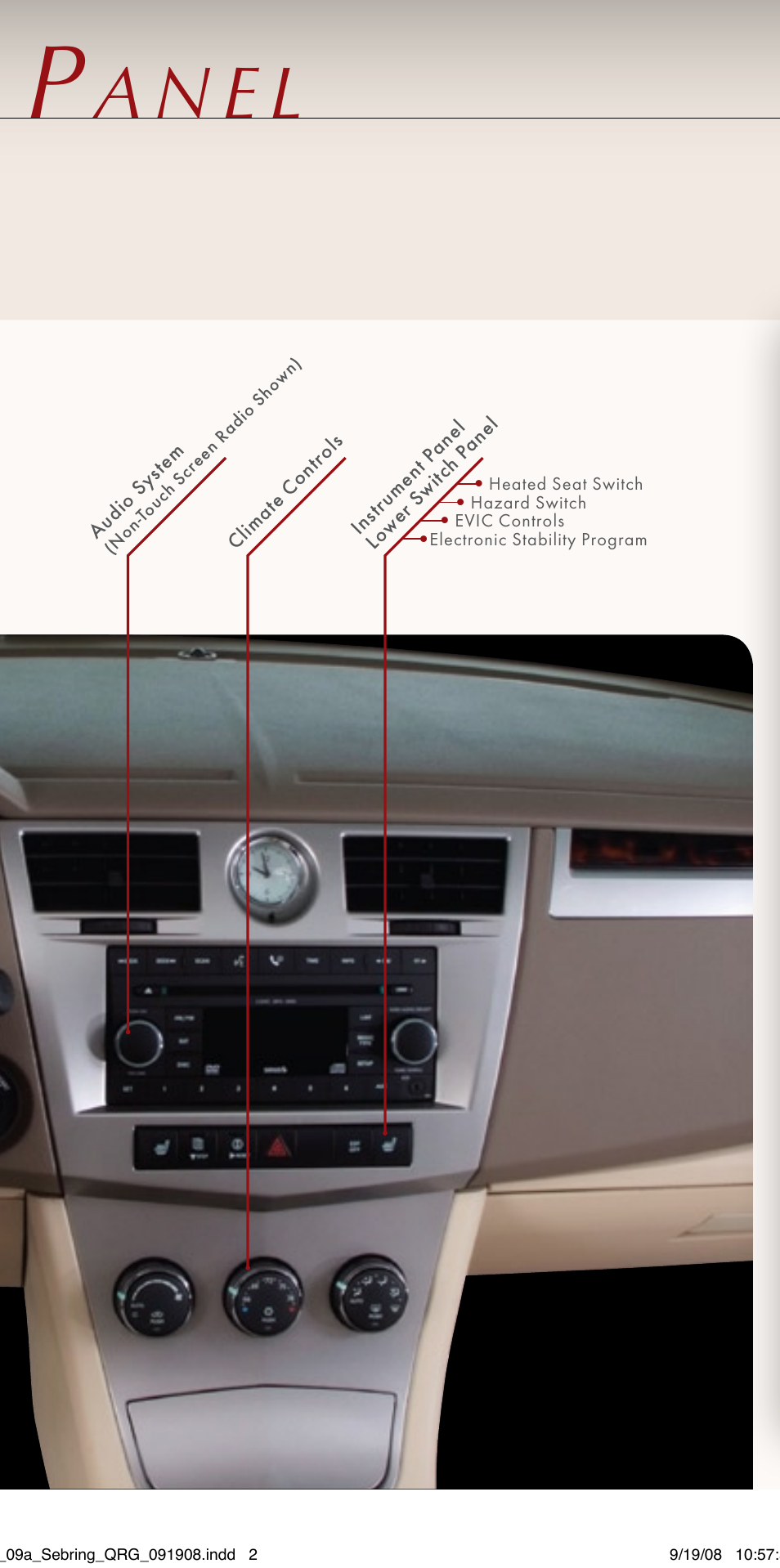 A n e l | Chrysler 2009 Sebring Sedan - Quick Reference Guide User Manual | Page 3 / 12