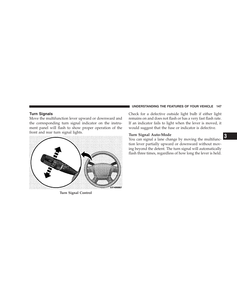 Turn signals | Chrysler 2009 Sebring Convertible - Owner Manual User Manual | Page 149 / 475