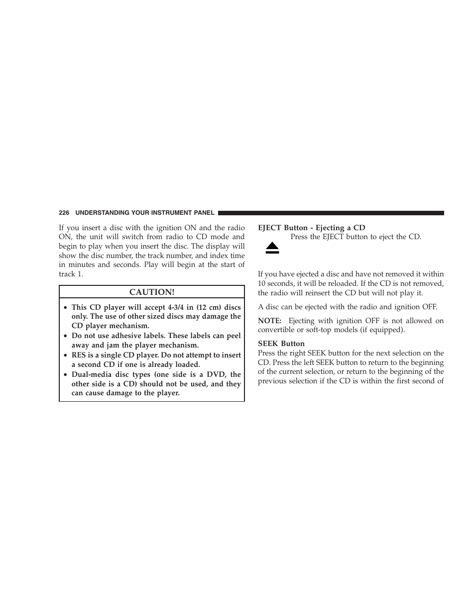 Chrysler 2009 Sebring Convertible - Owner Manual User Manual | Page 228 / 475