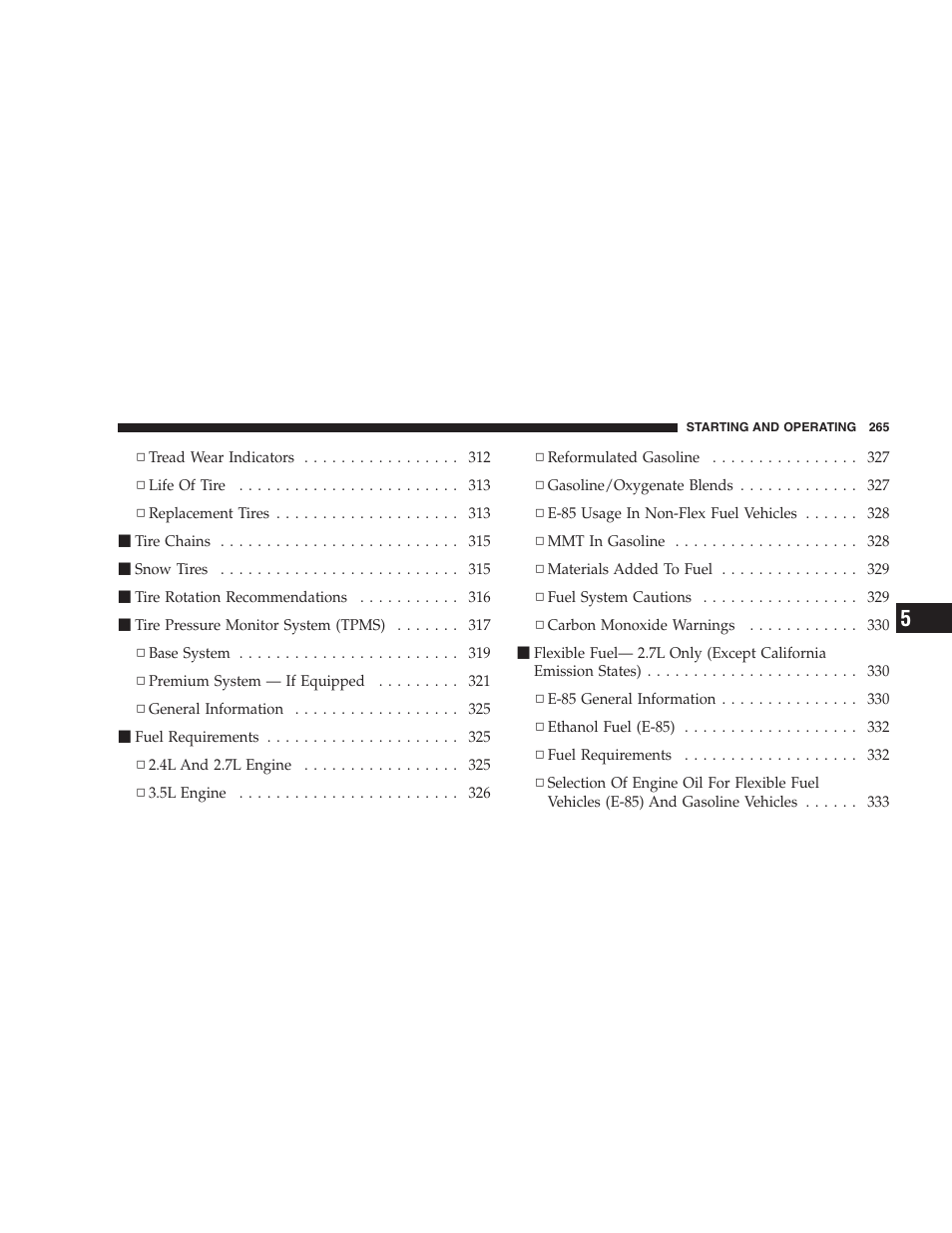 Chrysler 2009 Sebring Convertible - Owner Manual User Manual | Page 267 / 475