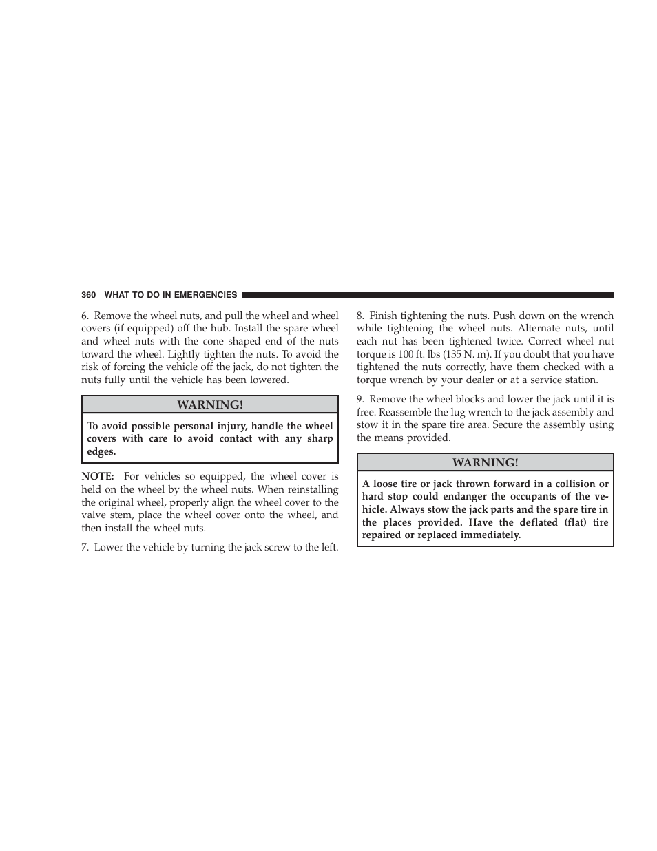 Chrysler 2009 Sebring Convertible - Owner Manual User Manual | Page 362 / 475