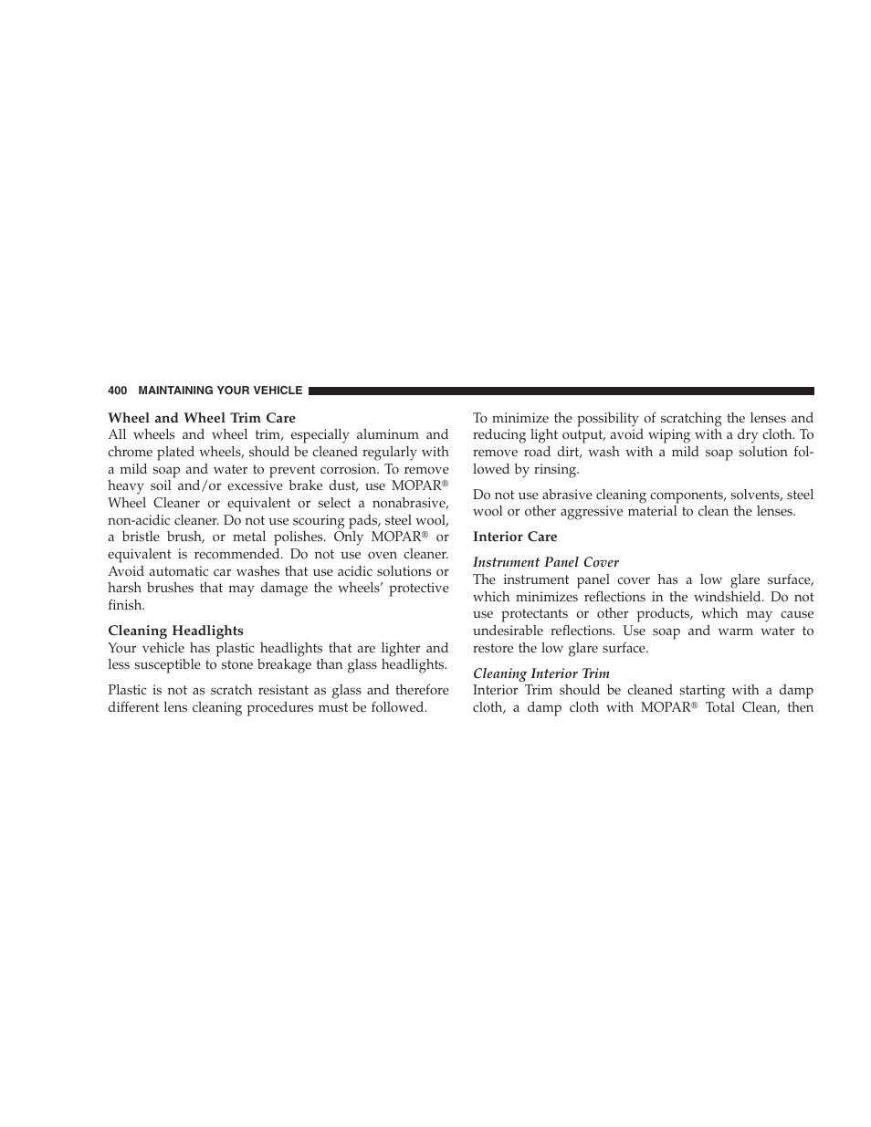 Chrysler 2009 Sebring Convertible - Owner Manual User Manual | Page 402 / 475