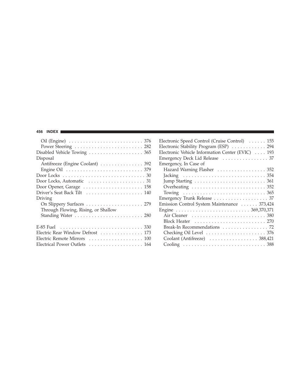 Chrysler 2009 Sebring Convertible - Owner Manual User Manual | Page 458 / 475