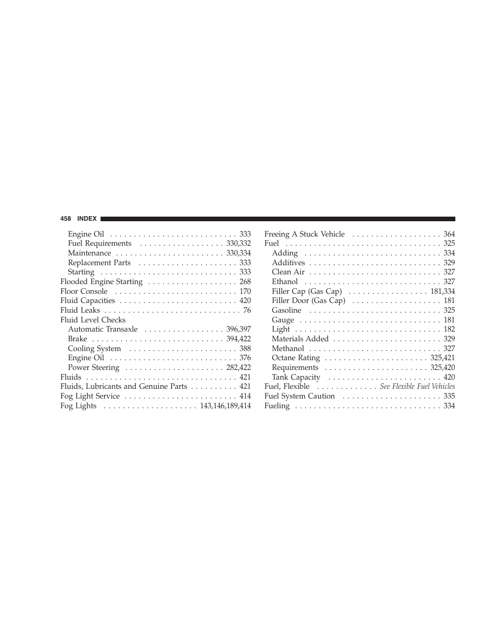 Chrysler 2009 Sebring Convertible - Owner Manual User Manual | Page 460 / 475