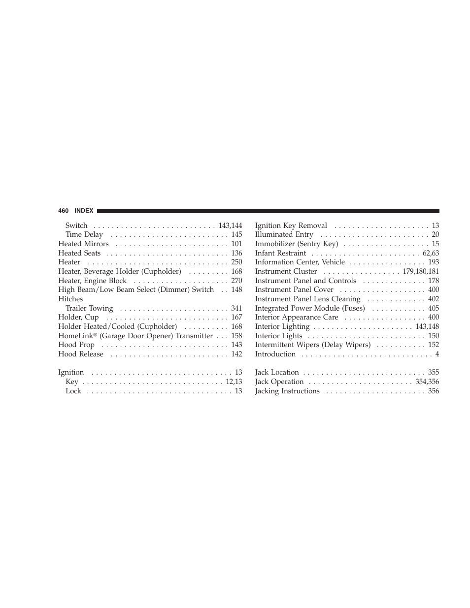 Chrysler 2009 Sebring Convertible - Owner Manual User Manual | Page 462 / 475