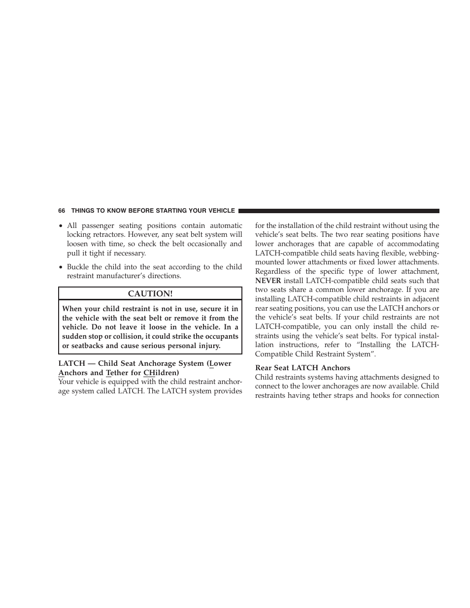 Chrysler 2009 Sebring Convertible - Owner Manual User Manual | Page 68 / 475