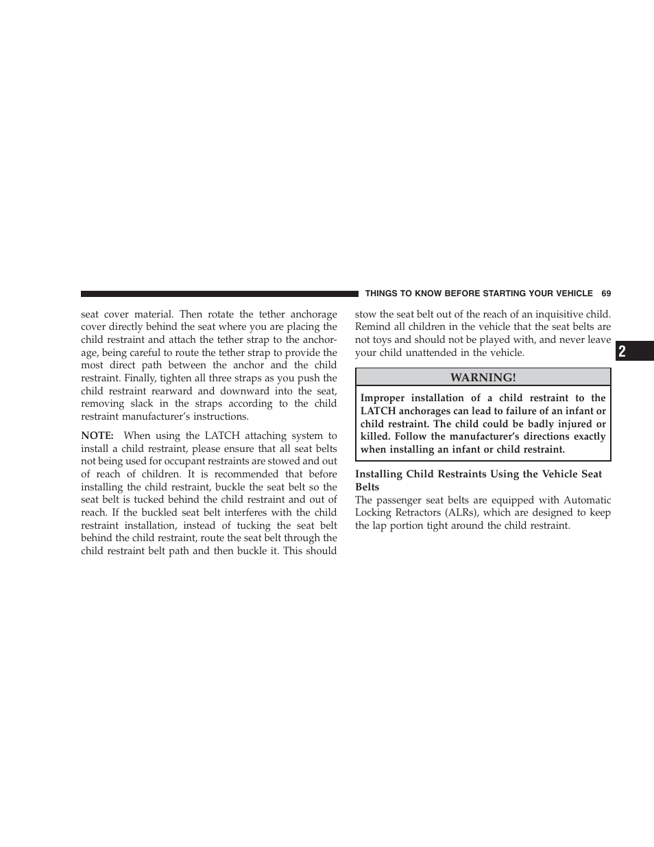 Chrysler 2009 Sebring Convertible - Owner Manual User Manual | Page 71 / 475