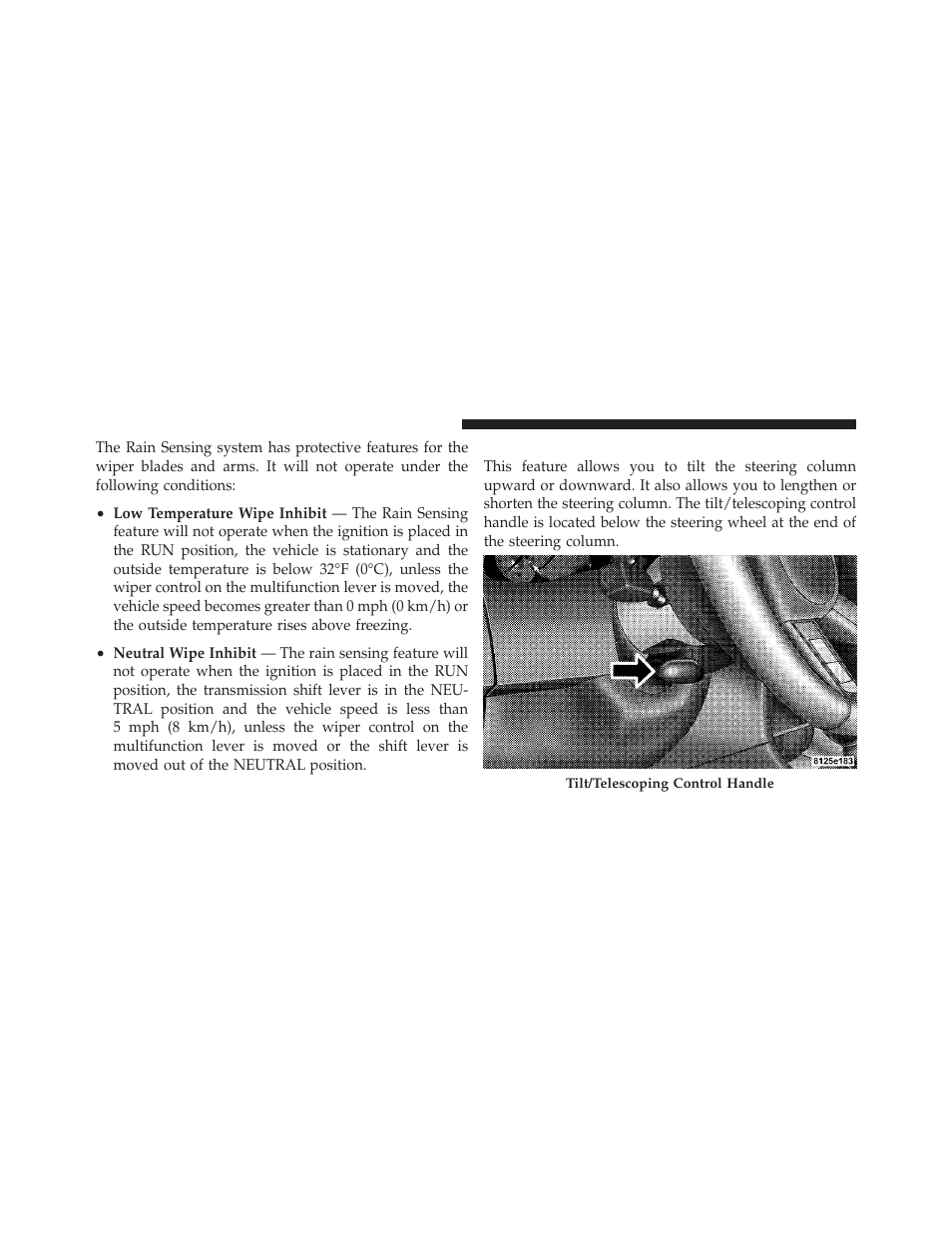 Tilt/telescoping steering column | Chrysler 2010 300 - Owner Manual User Manual | Page 155 / 538