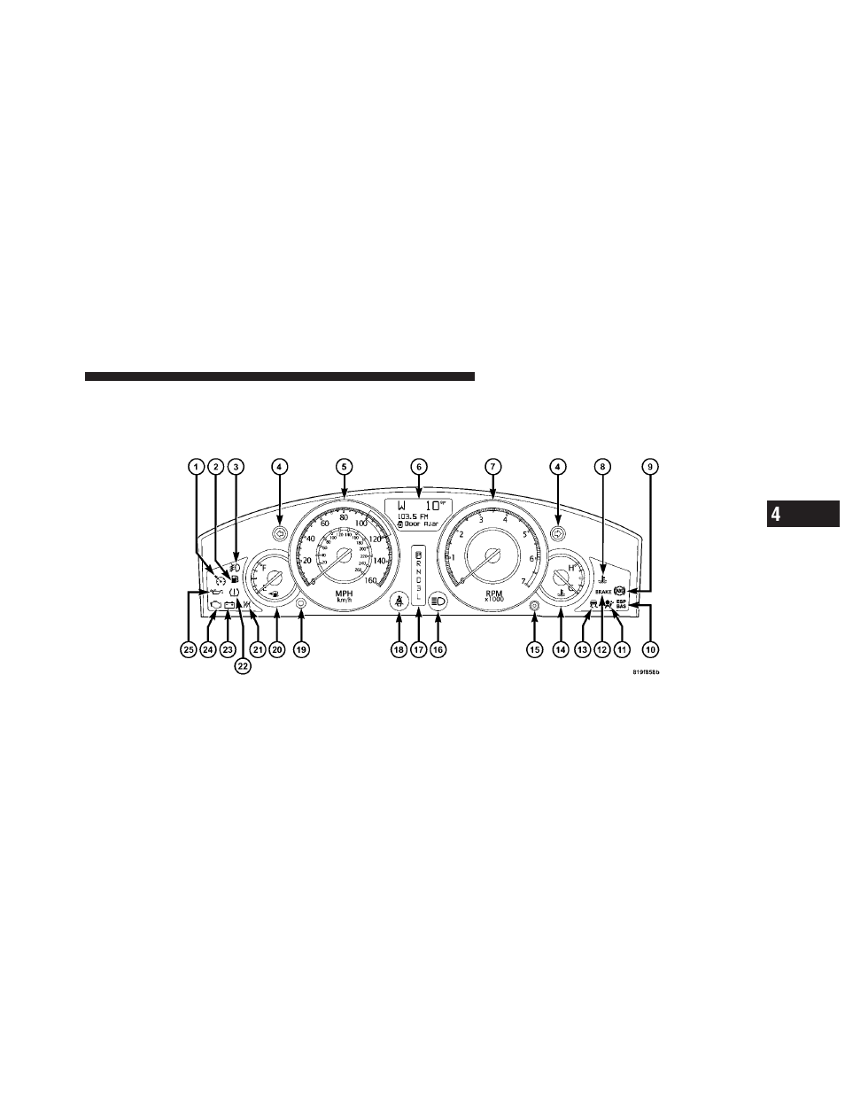 Instrument cluster — premium | Chrysler 2010 300 - Owner Manual User Manual | Page 216 / 538