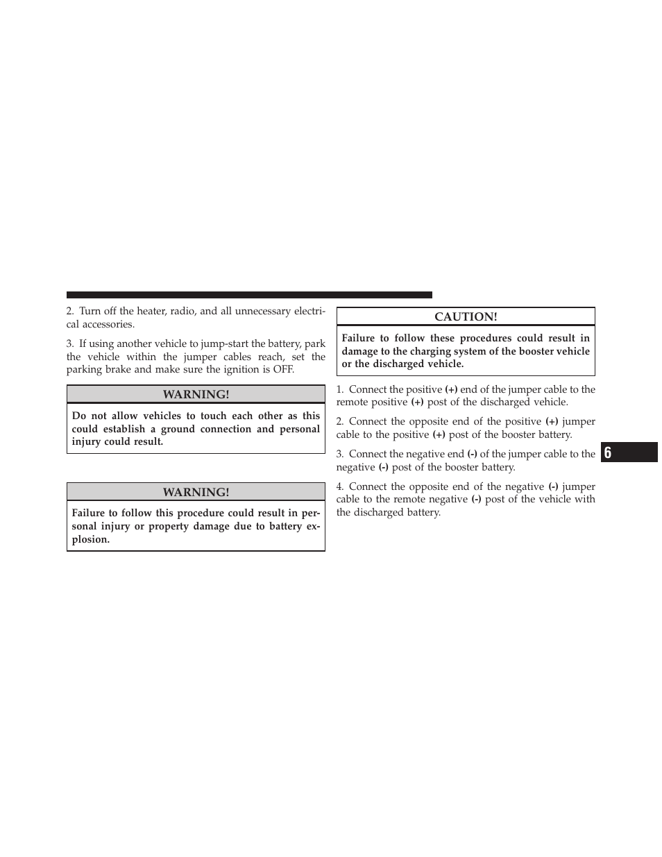 Jump-starting procedure | Chrysler 2010 300 - Owner Manual User Manual | Page 416 / 538